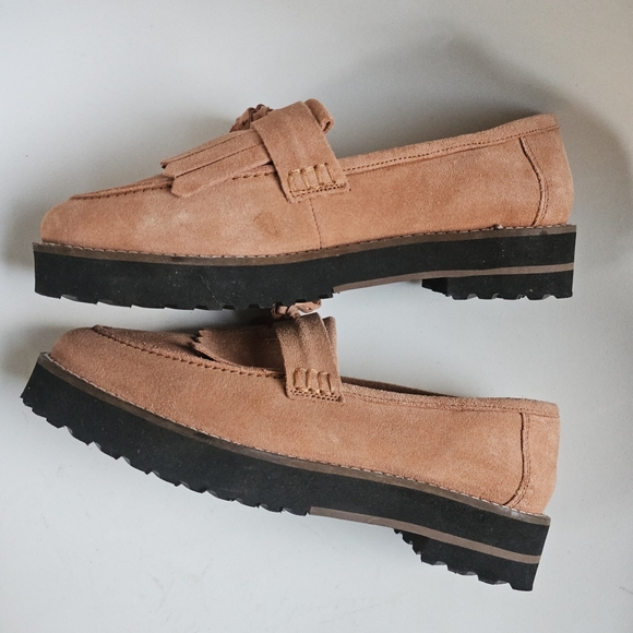 ASOS Terracotta Pink Suede Kiltie Tassel Loafers, 7 - Picture 6 of 11